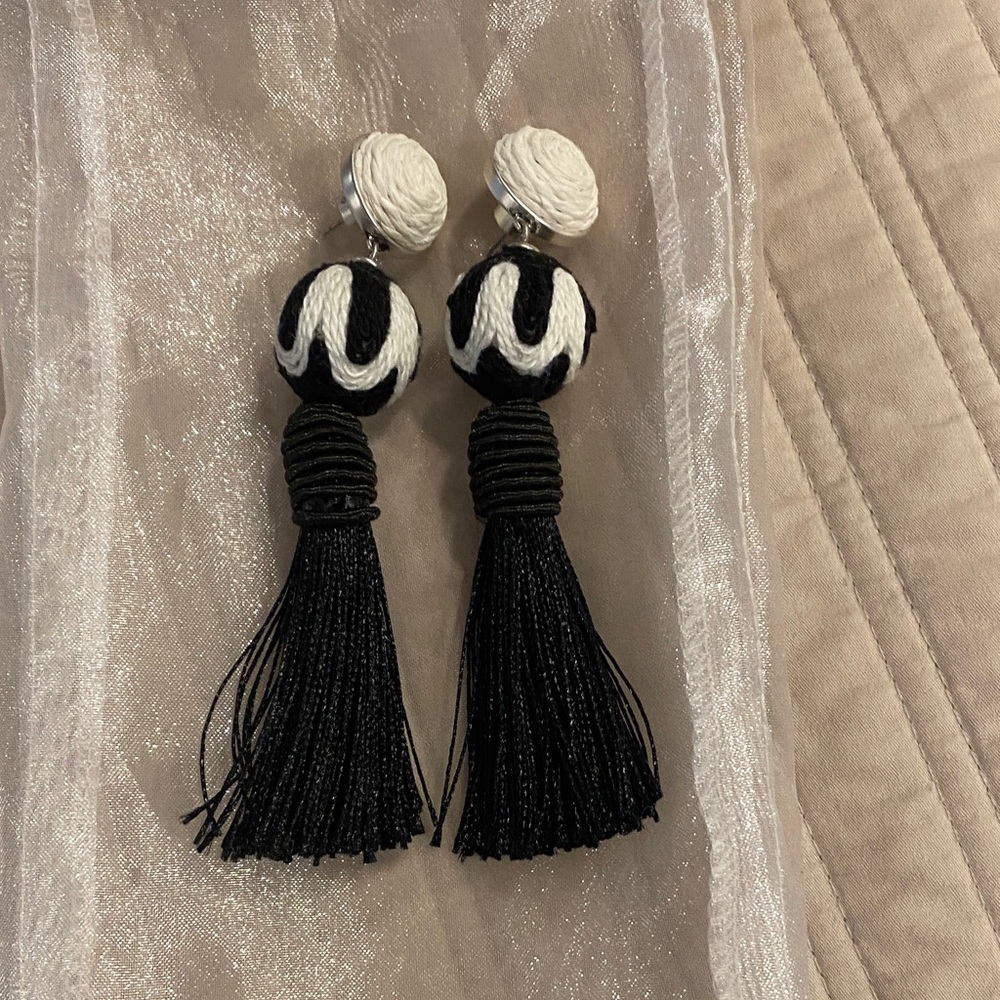 Chico's Monochrome Tassel Earrings